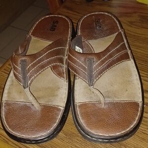 Stacy Adams SAO Sandal Men's Leather Flip Flop Sz US 11, brown